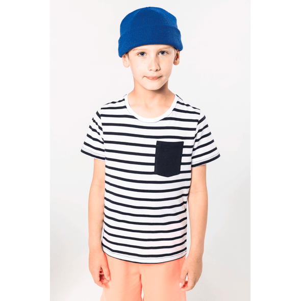 Kariban | T-shirt enfant rayé esprit marin à manches courtes et poches Kariban | T-shirt enfant rayé esprit marin à manches courtes et poches